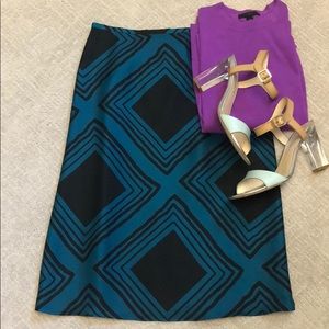 Banana Republic silk scarf midi skirt